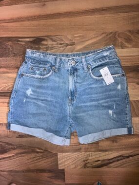 Gap Kids Jean denim girlfriend short high rise cuffed Girls  sz 14 NWT